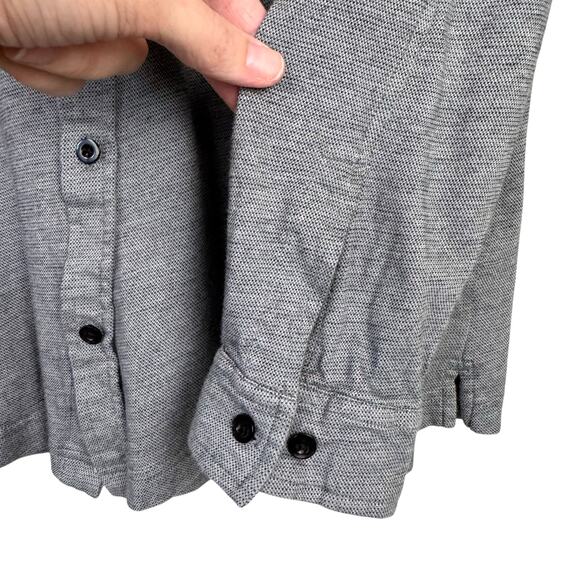 Robert Barakett Gray Knit 100% Cotton Button Up Long Sleeve Collared Shirt - Picture 5 of 8